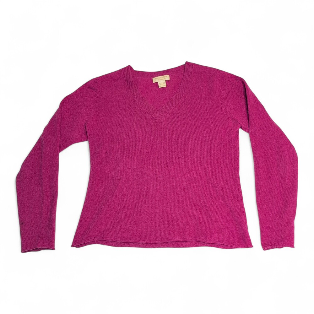 Simply Cashmere Pink V-Neck‎ Sweater  Size M